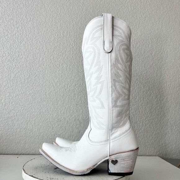 Lane MEGAN MORONEY Smokeshow Womens Cowboy Boots 9 White Western Cowgirl Tall - Picture 5 of 14